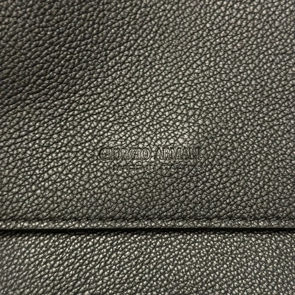 Authentic Giorgio Armani Men's Tumbled Leather Messenger Bag